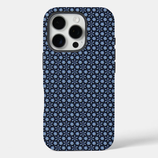 Ornate Blue Pattern Case-Mate iPhone Case (Back)