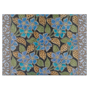 Ornate Blue Periwinkle Floral Classic Art Nouveau Cutting Board