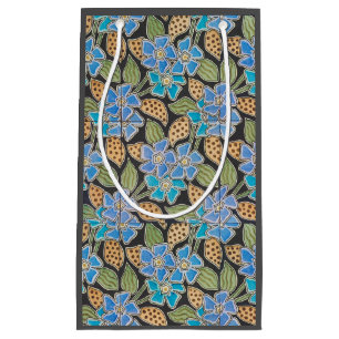 Ornate Blue Periwinkle Floral Classic Art Nouveau Small Gift Bag
