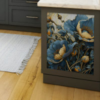 Ornate Blue Poppies Decoupage