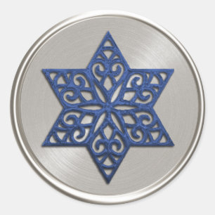 Ornate Blue Star of David Envelope Seal