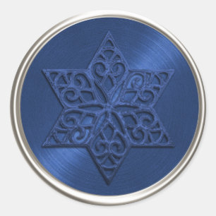 Ornate Blue Star of David Envelope Seal