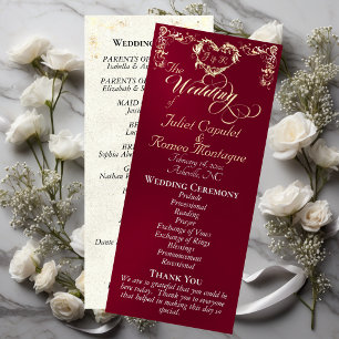Ornate Border & Heart - Burgundy Program