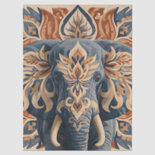 Ornate Botanical Elephant Fresco Illustration Tissue Paper