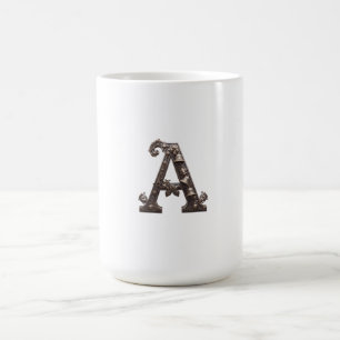 Ornate Bronze Letter A with Bells Coffee Mug