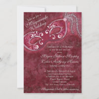 Ornate Burgundy Silver Masquerade Ball Wedding