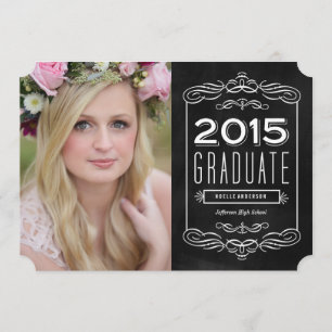 Ornate Chalkboard Graduation Invitation