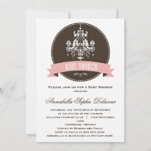 Ornate Chandelier Baby Shower Invitation