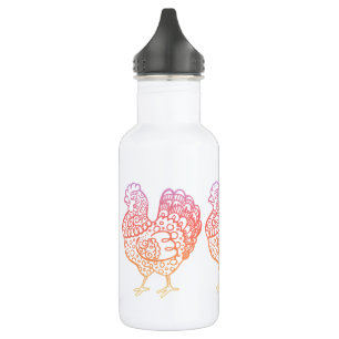 Ornate Chicken Lineart 532 Ml Water Bottle