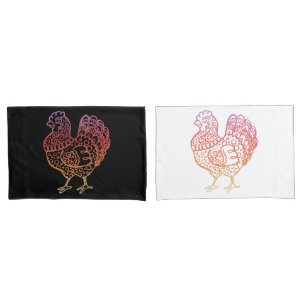 Ornate Chicken Lineart Pillowcases