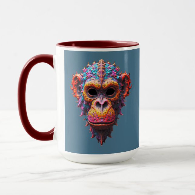Ornate Chimp Mask Mug (Left)