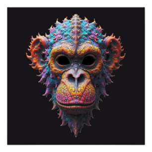 Ornate Chimp Mask Poster
