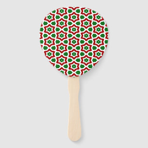 Ornate Christmas Pattern Hand Fan