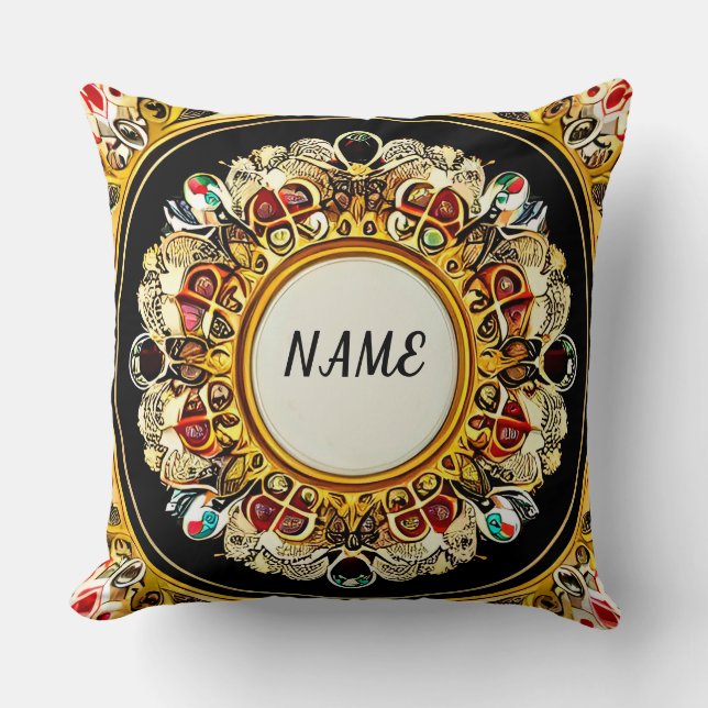 Ornate Circular Pattern Cushion (Front)