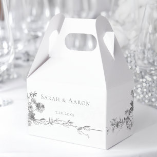Ornate Classic French Rose Border Wedding Favour Box