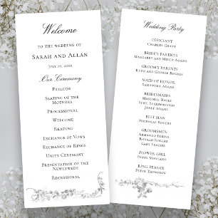 Ornate Classic French Rose Border Wedding Program