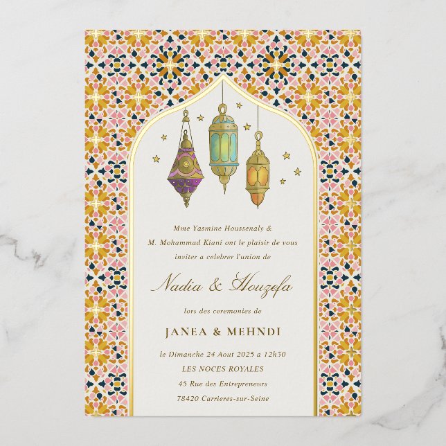 Ornate Classy Floral Tealights Mehndi Ceremony  (Front)