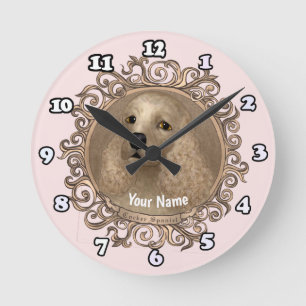 Ornate Cocker Spaniel clock