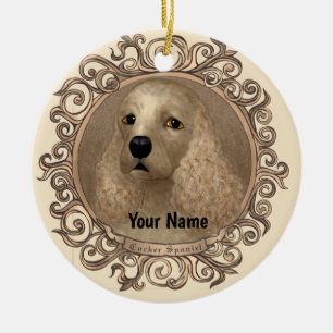 Ornate cocker spaniel ornament