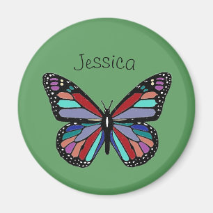 Ornate Colorful Butterfly Personalised Magnet