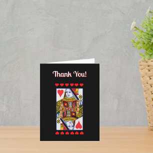 Ornate Colourful Heart Queen Playing Card Black