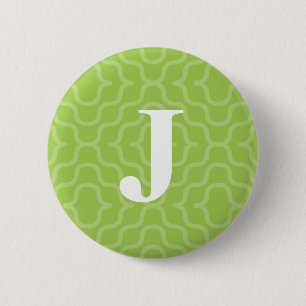 Ornate Contemporary Monogram - Letter J 6 Cm Round Badge