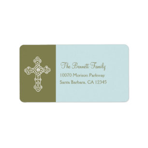 Ornate Cross Address Label