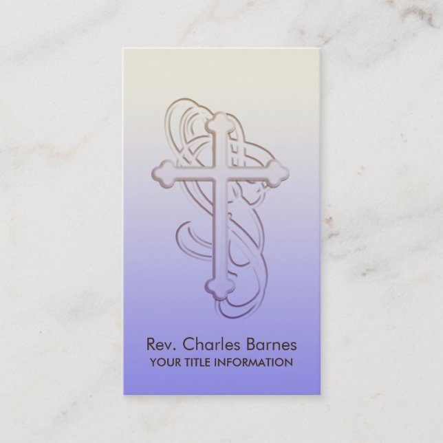 Ornate Cross Business Card (Front)