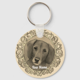 Ornate Dachshund  Key Ring