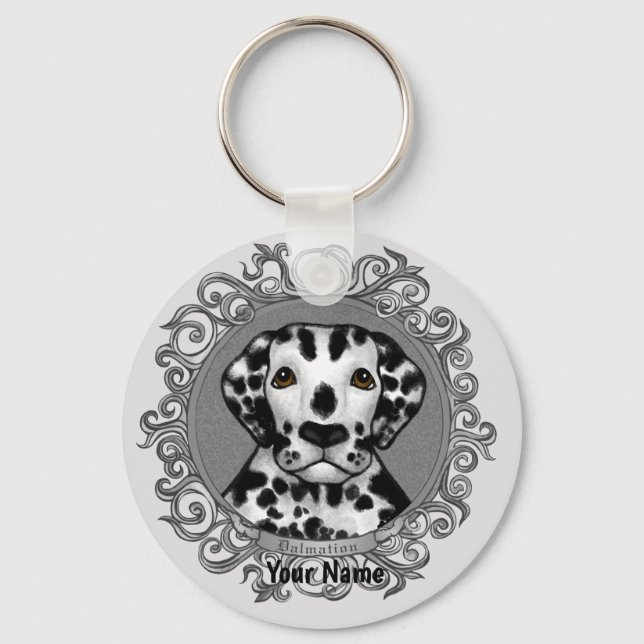 Ornate Dalmatian  Key Ring (Front)