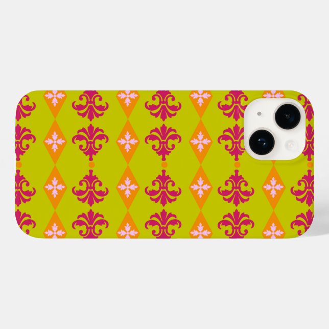 Ornate Damask Diamond Stripe Case-Mate iPhone Case (Back (Horizontal))