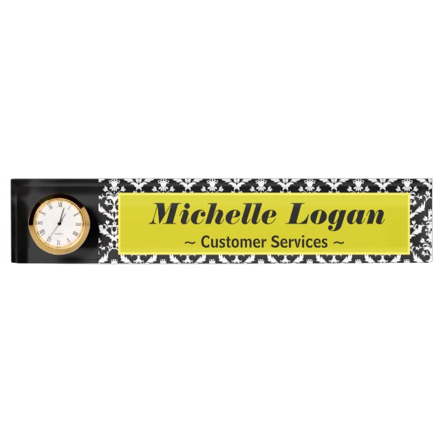 Ornate Damask Pattern Nameplate (Front)