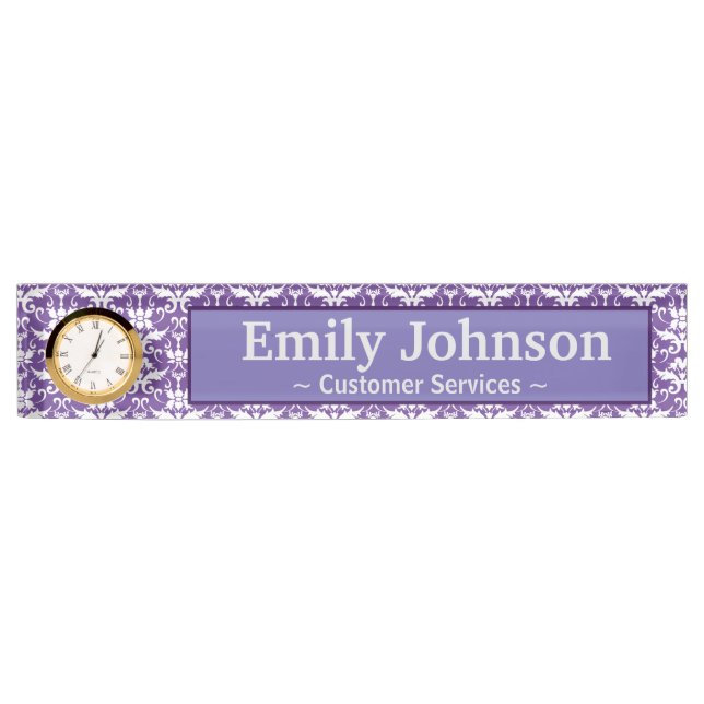 Ornate Damask Pattern Nameplate (Front)