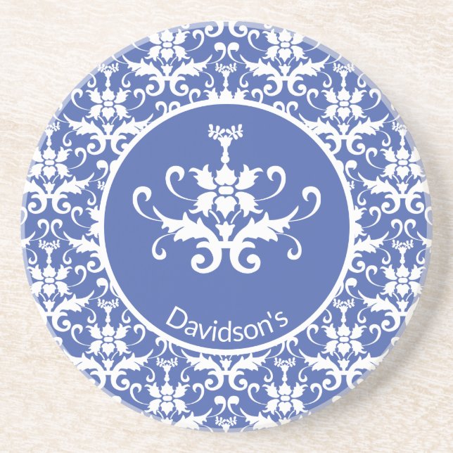 Ornate Damask Patterned Coaster (Front)