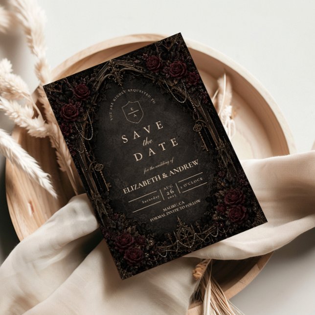 Ornate Dark Victorian Goth Wedding Save The Date (Creator Uploaded)