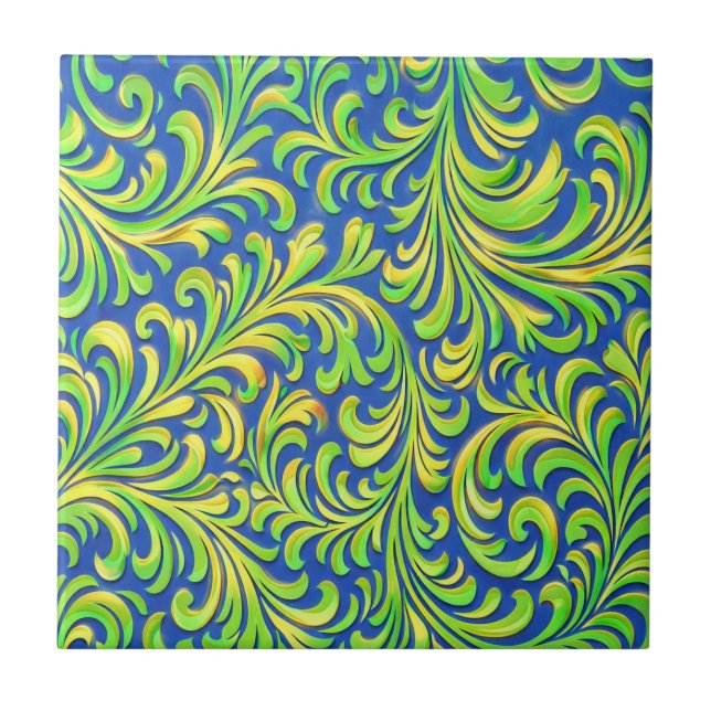 ornate-decorative ceramic tile (Front)