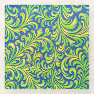 ornate-decorative glass coaster