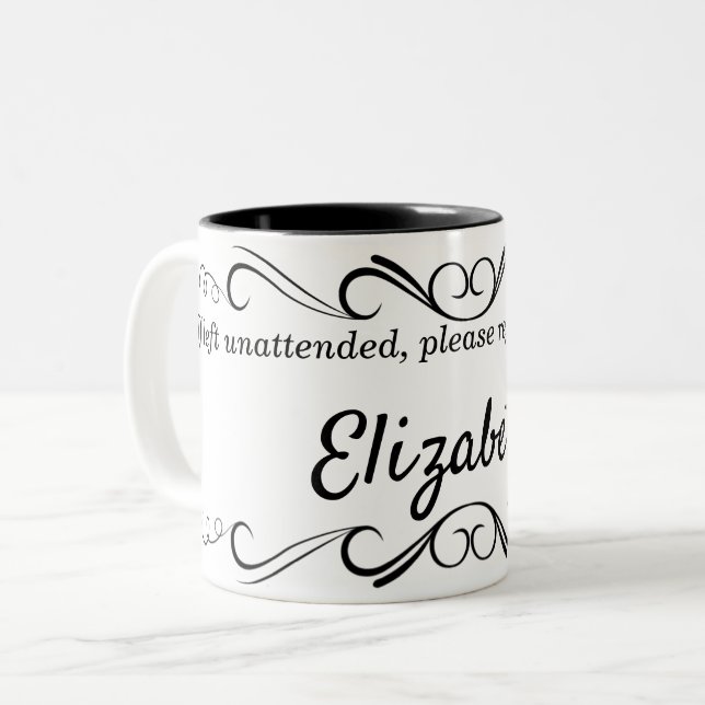 Ornate Design Personalised Name Drink Mug (Front Left)