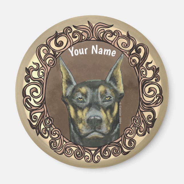 Ornate Doberman  Magnet (Front)
