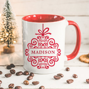 Ornate Doodle Ornament Personalised Christmas Mug