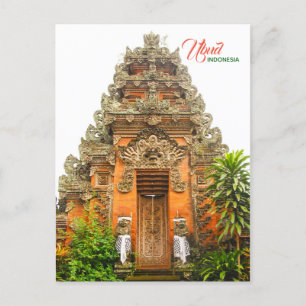 Ornate Door in Ubud, Bali, Indonesia Announcement Postcard