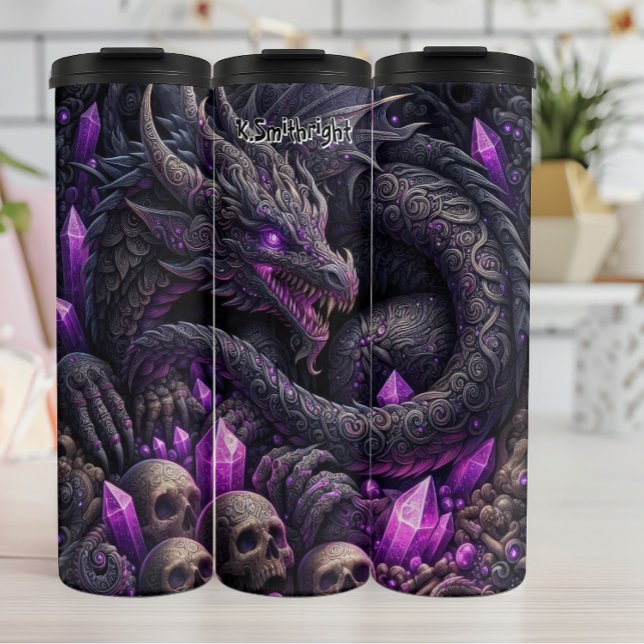 Ornate Dragon with Purple Crystals Thermal Tumbler (Creator Uploaded)
