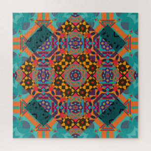 Ornate Eastern: Luxury Green Decor. Jigsaw Puzzle