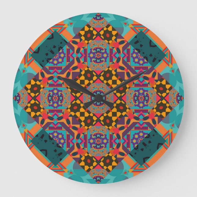 Ornate Eastern: Luxury Green Decor. Large Clock (Front)