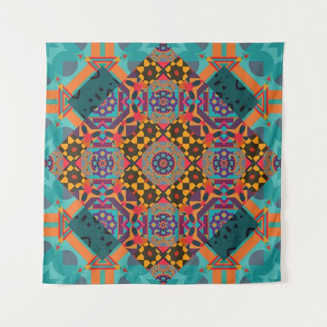 Ornate Eastern: Luxury Green Decor. Tapestry (Front)