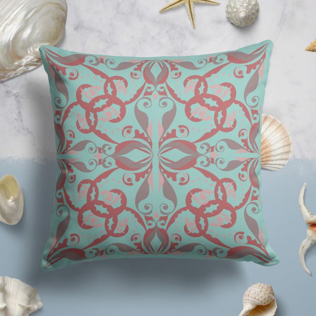 Ornate Elegance in Mint Aqua Cushion (Creator Uploaded)