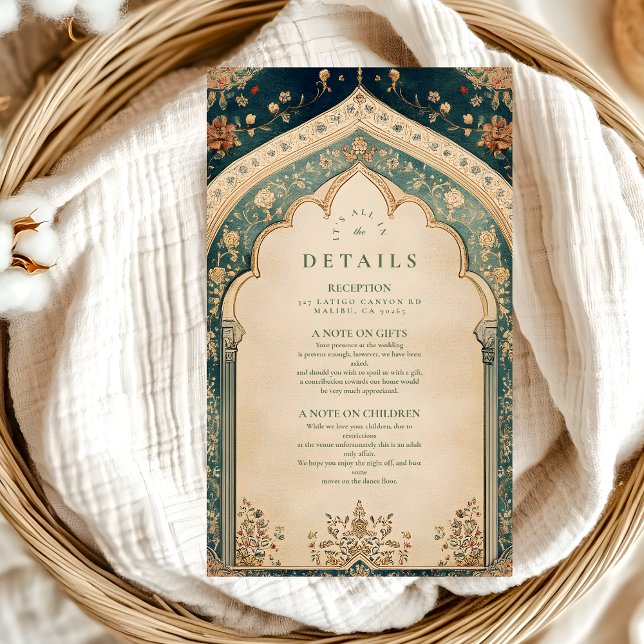 Ornate Elegant Floral Islamic Wedding Enclosure Card (Creator Uploaded)