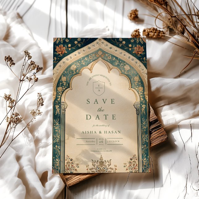 Ornate Elegant Floral Islamic Wedding Save The Date (Creator Uploaded)