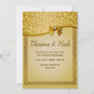 Ornate Elegant Retro Abstract Flowers and leaves Invitation