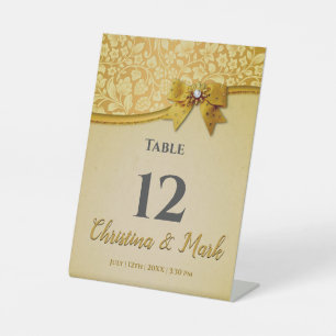 Ornate Elegant Retro Abstract Flowers and Leaves Pedestal Sign